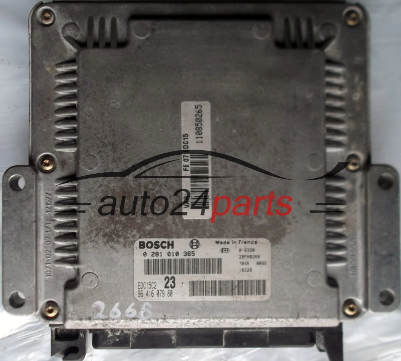 KOMPUTER STEROWNIK SILNIKA CITROEN C5 2.0 HDI BOSCH 0 281 010 365, 0281010365, 96 416 079 80, 9641607980