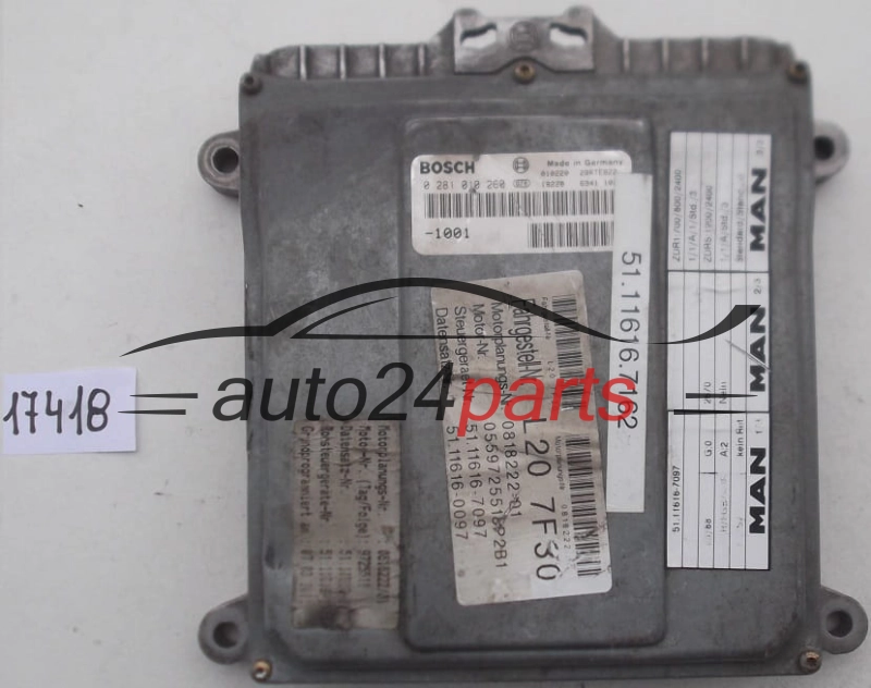 CALCULATEUR MOTEUR MAN L2000 BOSCH 0 281 010 260, 0281010260 