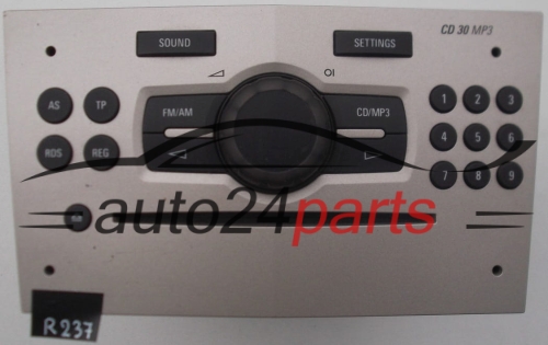 RADIO CD MP3  OPEL CORSA  344 183 129 / 344183129 / 13 257 028 YA / 13257028YA / CD30 - R237, R251, R254, R263, R269