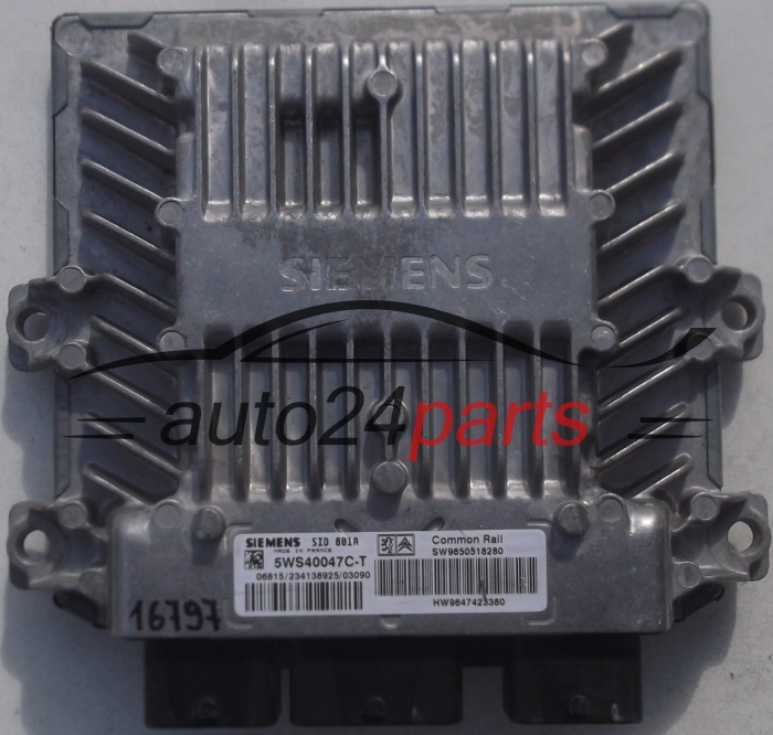 MOTORSTEUERGERÄT ECU STEUERGERAT CITROEN C5 2.0 HDI SIEMENS 5WS40047C-T, 5WS40047CT, SW9650518280, HW9647423380