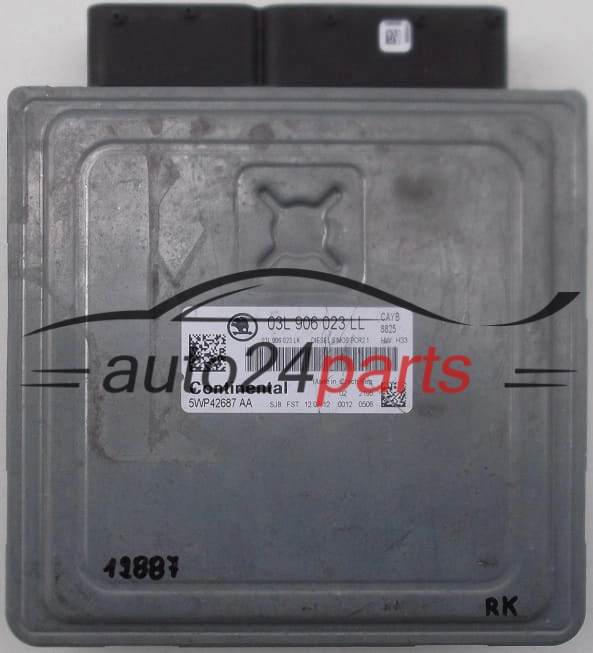 KOMPUTER STEROWNIK SILNIKA SKODA 03L 906 023 LL, 03L906023LL, CONTINENTAL 5WP42687 AA, 5WP42687AA