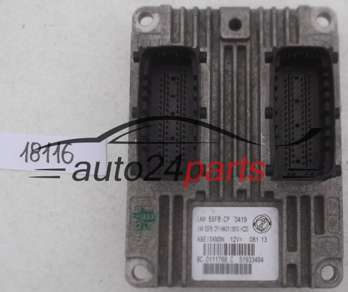 KOMPUTER STEROWNIK SILNIKA FIAT 500 PUNTO PANDA 1.2 IAW 5SF8.CP, IAW5SF8CP, 51933484 