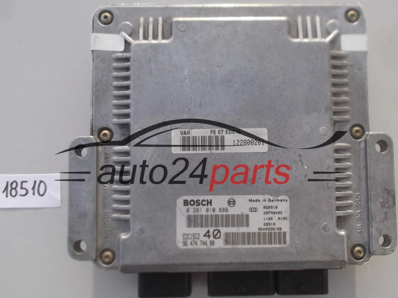 KOMPUTER STEROWNIK SILNIKA CITROEN C5 2.2 HDI BOSCH 0281010886, 0 281 010 886, 9645534980, 96 455 349 80, EDC15C2 40