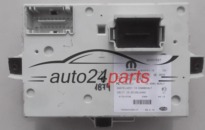 CENTRALKA MODUL STEROWNIK KOMFORTU BSI FIAT ALFA ROMEO LANCIA 52007597, 116RI-000030, 116RI000030