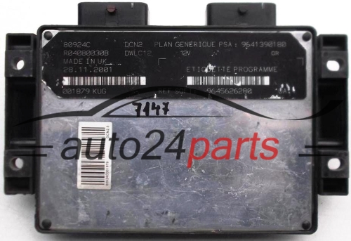 MOTORSTEUERGERÄT ECU STEUERGERAT CITROEN PEUGEOT 1.9 D LUCAS R04080030B, PSA 9641390180, SOFT 9645626280, DCN2, DWLC12