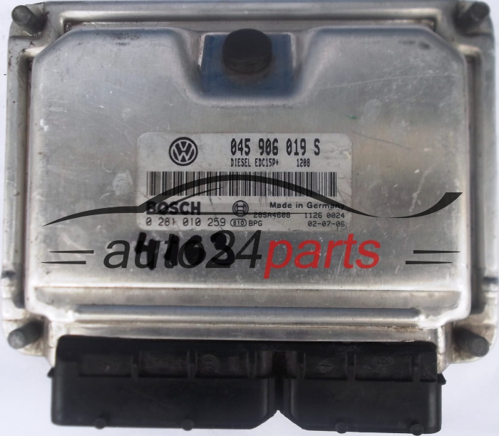 ECU CENTRALITA DE MOTOR VW VOLKSWAGEN LUPO 1.4 TDI 045906019S, 045 906 019 S BOSCH 0281010259, 0 281 010 259 DIESEL EDC15P+ 1208 