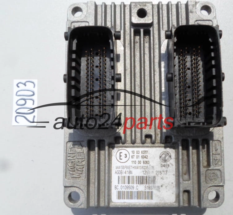KOMPUTER STEROWNIK SILNIKA FIAT PANDA 1.2 IAW 5SF8.E7, IAW5SF8E7, 51937624 