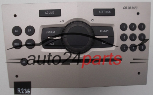 RADIO CD MP3  OPEL CORSA  497 316 088 / 497316088 / 13 254 191 AQ / 13254191AQ / CD30 - R236, R247, R248, R249, R250