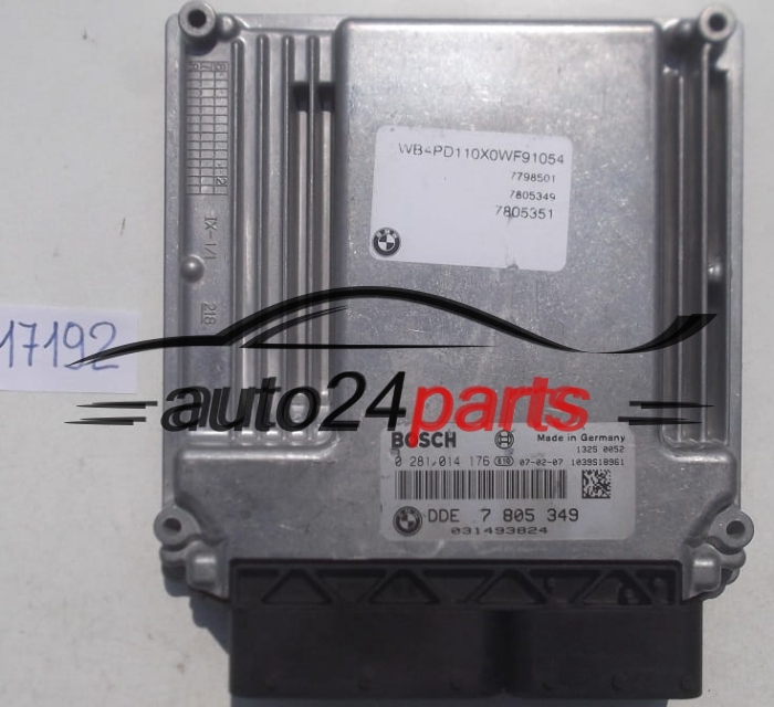 CALCULATEUR MOTEUR BMW X3 E83 2.0 D BOSCH 0 281 014 176, 0281014176, DDE 7 805 349, DDE7805349, 7805349