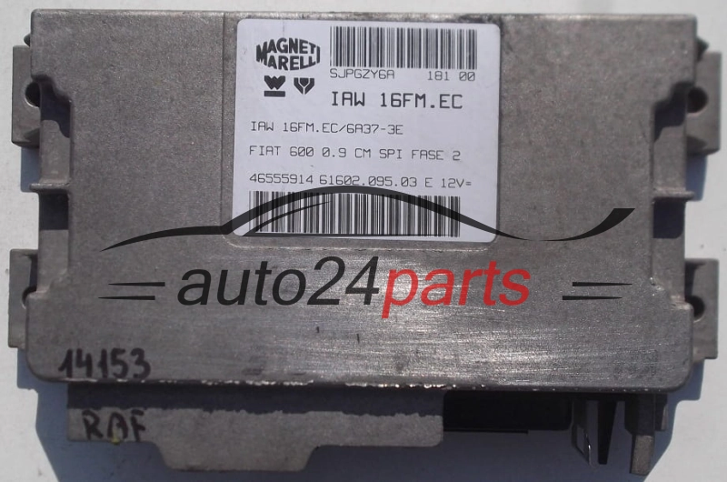 KOMPUTER STEROWNIK SILNIKA FIAT SEICENTO 600 0.9, MAGNETI MARELLI IAW 16FM.EC, IAW16FMEC, 46555914, 61602.095.03 E, 6160209503