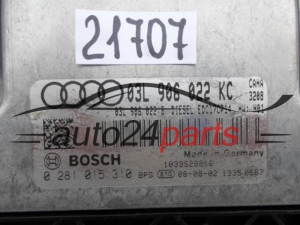 AUDI A4 2.0 TDI BOSCH 0 281 015 310, 0281015310, 03L 906 022 KC, 03L906022KC, 03L 906 022 B, 03L906022B 