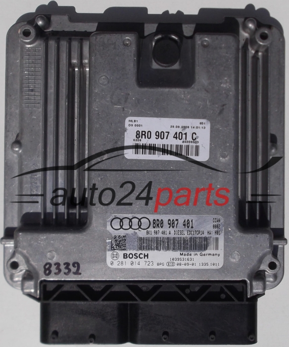 ECU CENTRALITA DE MOTOR AUDI Q5 8R, 3.0, BOSCH 0 281 014 723, 0281014723, 8R0 907 401 C, 8R0907401C, 8K1907401