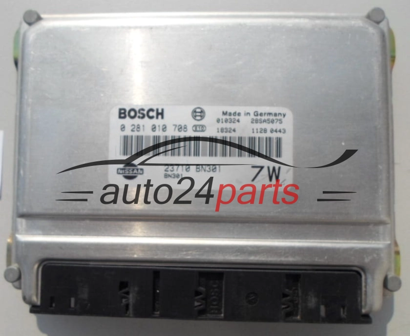 CALCULATEUR MOTEUR NISSAN ALMERA 2.2 L BOSCH  0281010708,  23710BN301, 7W
