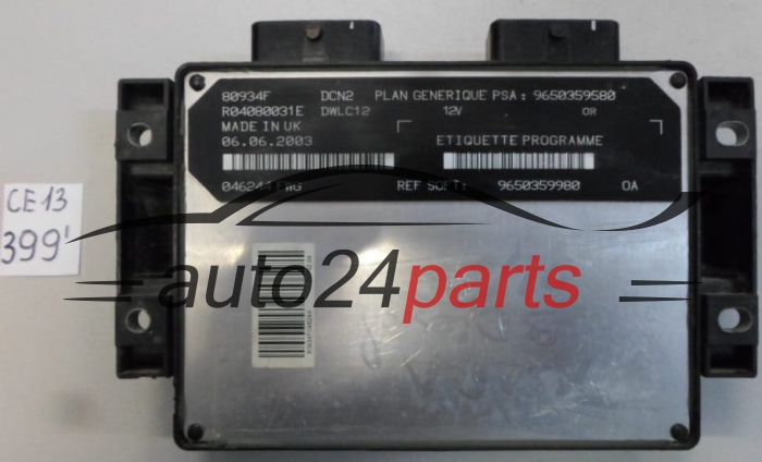 CALCULATEUR MOTEUR CITROEN PEUGEOT 1.9 D R04080031E, 9650359980, 9650359580