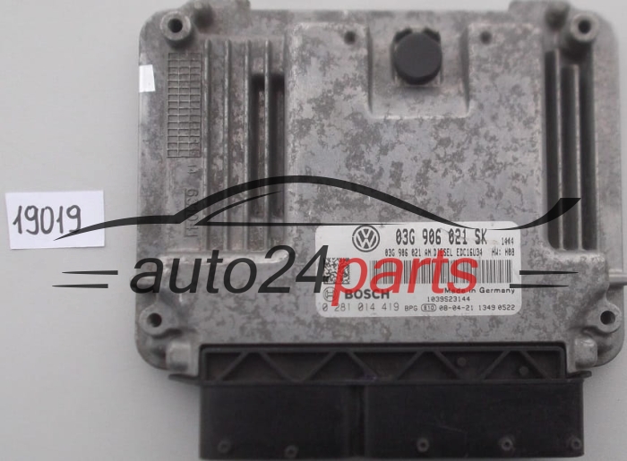 KOMPUTER STEROWNIK SILNIKA SEAT ALTEA 1.9 TDI BOSCH 0 281 014 419, 0281014419, 03G 906 021 SK, 03G906021SK, 03G906021AN, EDC16U34 