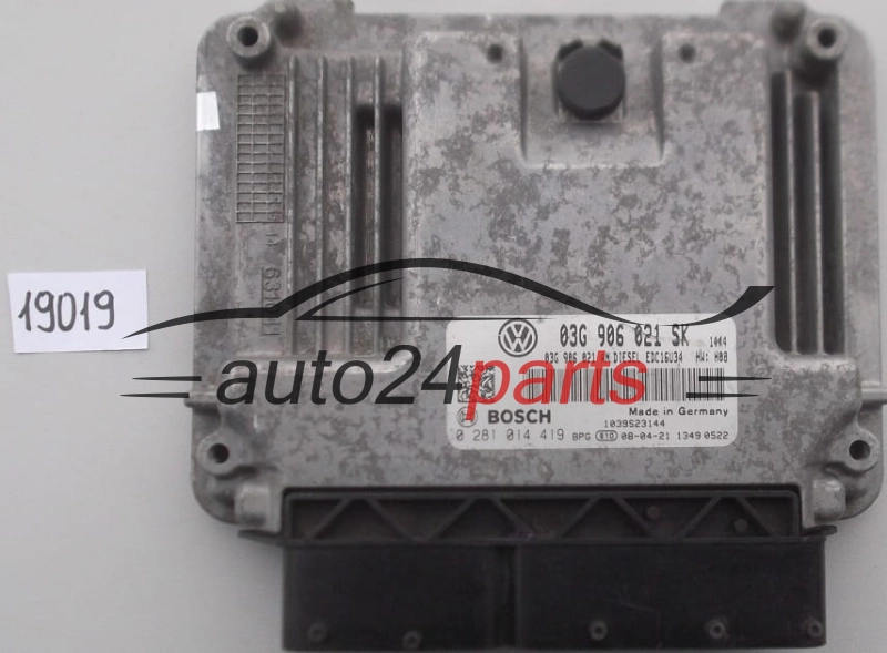 KOMPUTER STEROWNIK SILNIKA SEAT ALTEA 1.9 TDI BOSCH 0 281 014 419, 0281014419, 03G 906 021 SK, 03G906021SK, 03G906021AN, EDC16U34 