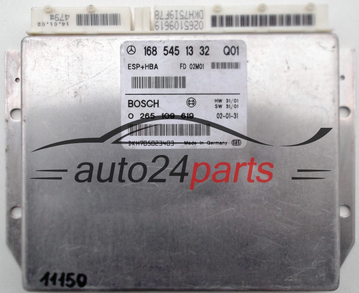 ABS STEROWNIK ESP + HBA MERCEDES W168 A-KLASA BOSCH 0265109619, 0 265 109 619, 1685451332 Q01, 168 545 13 32 