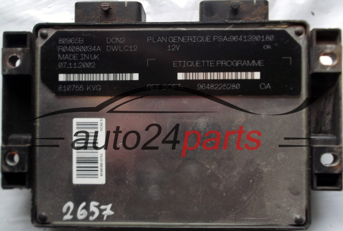 KOMPUTER STEROWNIK SILNIKA CITROEN PEUGEOT 1.9 LUCAS R04080034A PSA 9641390180 SOFT 9648225280, DCN2 DWLC12