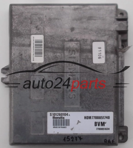 KOMPUTER STEROWNIK SILNIKA RENAULT ESPACE BENDIX S101260104 A, S101260104A, 7700851740, 7700851634