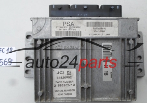 CALCULATEUR MOTEUR CITROEN PEUGEOT 21585262-7A, 215852627A, 9656972580, 9655659480 