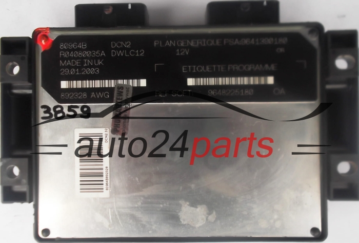 CALCULATEUR MOTEUR CITROEN PEUGEOT 1.9 LUCAS R04080035A PSA 9641390180 SOFT 9648225180, DCN2, DWLC12