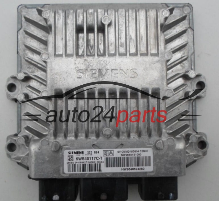 ECU CENTRALITA DE MOTOR  CITROEN PEUGEOT SIEMENS 5WS40117C-T,  SW 9655151080, HW 9648624280, SID804