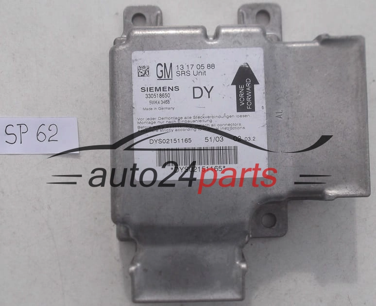 STEROWNIK MODUL PODUSZEK POWIETRZNYCH OPEL VECTRA C SIGNUM GM 13 17 05 88 DY