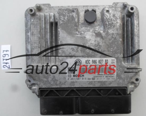 CALCULATEUR MOTEUR VW VOLKSWAGEN SKODA 1.4 TSI CAVD BOSCH 0 261 S07 018, 0261S07018, 03C 906 027 BD, 03C906027BD, MED17.5.5