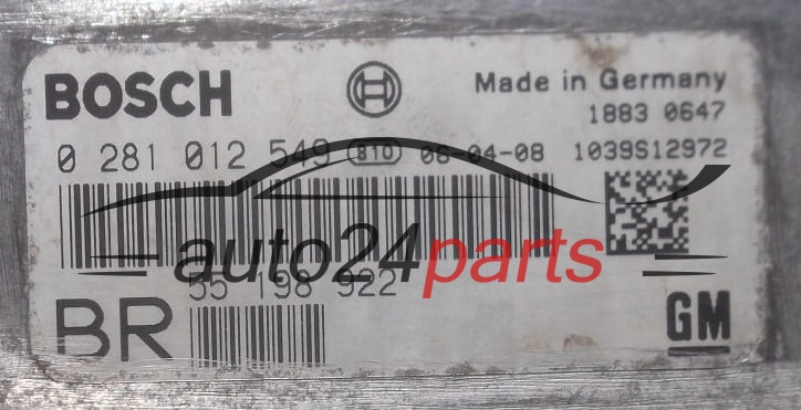 KOMPUTER STEROWNIK SILNIKA OPEL ZAFIRA 1.9 CDTI Z19DT Z19DTL Z19DTH BOSCH 0 281 012 549