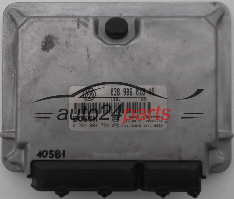 CALCULATEUR MOTEUR VOLKSWAGEN PASSAT 1.9 TDI BOSCH 0 281 001 724,  038 906 018 AS