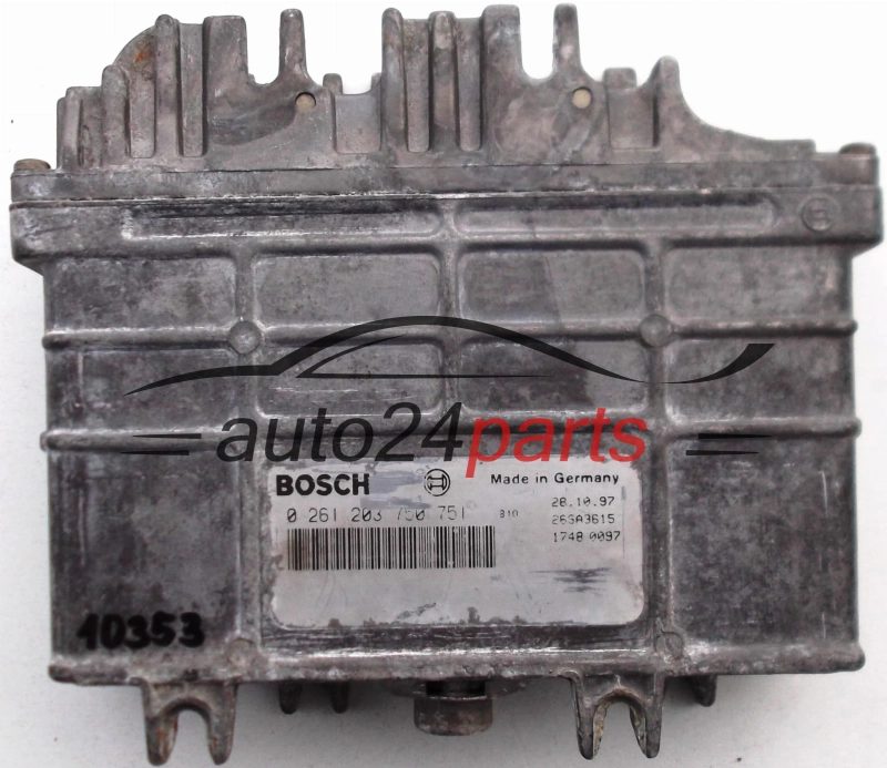 KOMPUTER STEROWNIK SILNIKA SEAT IBIZA CORDOBA 1.4 ABD BOSCH 0 261 203 750/751, 0261203750, 0261203751, 6K0 906 026 B, 6K0906026B