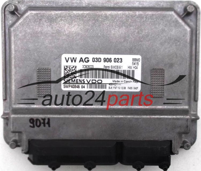 KOMPUTER STEROWNIK SILNIKA SEAT IBIZA 1.2 BBM 03D906023, 03D 906 023, SIEMENS VDO 5WP40806 04