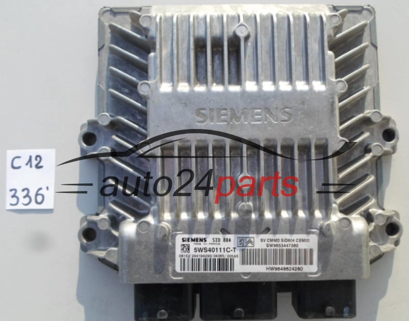 KOMPUTER STEROWNIK SILNIKA CITROEN C2 1.4 HDI SIEMENS SID 804 5WS40111C-T, 5WS40111CT SW9653447380 HW9648624280 