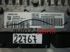 KOMPUTER STEROWNIK SILNIKA CITROEN C4 2.0 HDI SIEMENS 5WS40277G-T, 5WS40277GT, SW9660497480, HW9655534080, SID803A