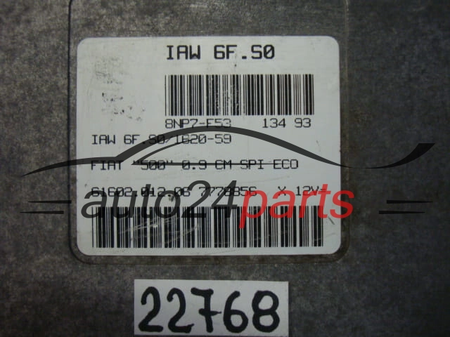 KOMPUTER STEROWNIK SILNIKA FIAT CINQUECENTO 500 0.9, MAGNETI MARELLI IAW 6F.S0, IAW6FS0, 7778856