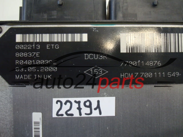 KOMPUTER STEROWNIK SILNIKA RENAULT CLIO KANGOO 1.9 D LUCAS R04010030E, 7700114876, HOM 7 700 111 549, HOM7700111549, 7700111549