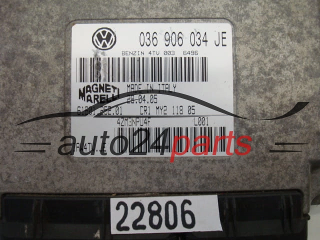KOMPUTER STEROWNIK SILNIKA SKODA FABIA IAW 4TV.JE, IAW4TVJE, 036 906 034 JE, 036906034JE