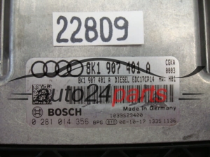KOMPUTER STEROWNIK SILNIKA AUDI A5 BOSCH 0 281 014 356, 0281014356, 8K1 907 401 A, 8K1907401A, EDC17CP14