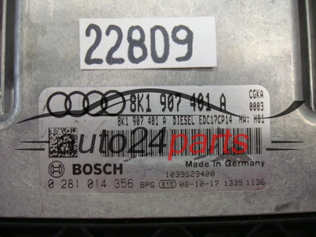 KOMPUTER STEROWNIK SILNIKA AUDI A5 BOSCH 0 281 014 356, 0281014356, 8K1 907 401 A, 8K1907401A, EDC17CP14