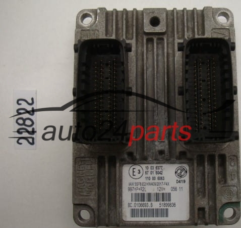KOMPUTER STEROWNIK SILNIKA FIAT 500 1.2 Magneti Marelli IAW 5SF8.E2, IAW5SF8E2, 51899836, 110006063