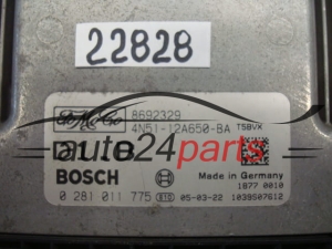 KOMPUTER STEROWNIK SILNIKA VOLVO S30 S40 S50 1.6 TDI D1.B BOSCH 0 281 011 775, 0281011775, FoMoCo 4N51-12A650-BA, 4N5112A650BA, 8692329