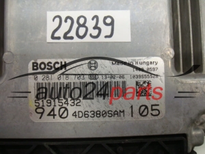 Komputer sterownik silnika Alfa Romeo / Fiat 0281018703 51915432