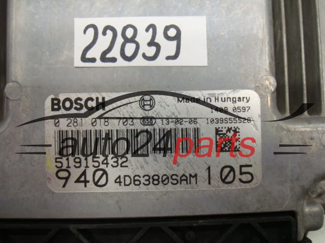 Centralita de motor Alfa Romeo / Fiat 0281018703 51915432