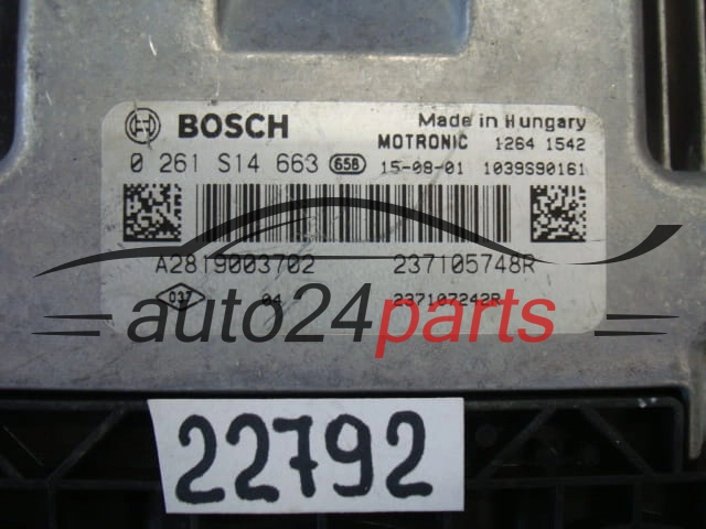 CENTRALITA DE MOTOR RENAULT TWINGO BOSCH 0 261 S14 663, 0261S14663, 237105748R