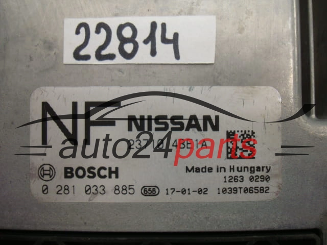 MOTORSTEUERGERÄT ECU STEUERGERAT NISSAN X-TRAIL BOSCH 0 281 033 885, 0281033885, 23710 4BE1A, 237104BE1A