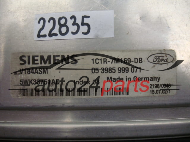 Getriebesteuergerät Steuergerät Automatik Getriebe FORD TRANSIT SIEMENS 5WK33751AD, 1C1R-7M169-DB, 1C1R7M169DB