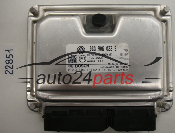 MOTORSTEUERGERÄT ECU STEUERGERAT VW VOLKSWAGEN CADDY BOSCH 0 261 S06 184, 0261S06184, 06G 906 022 S, 06G906022S, ME7.1.1