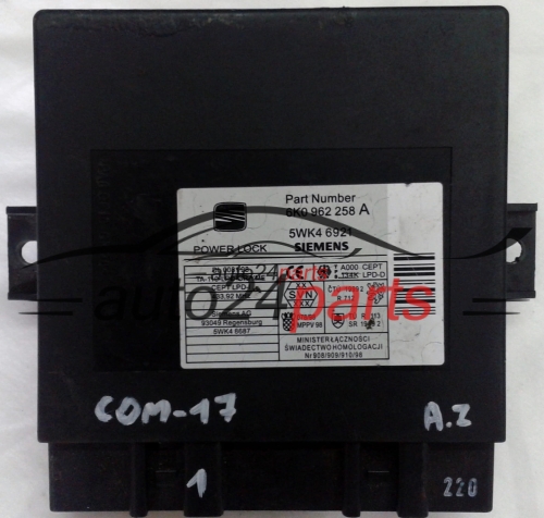 6K0962258A, 6K0 962 258 A, SIEMENS 5WK4 6921 5WK46921, 5WK4 8687 5WK48687 SEAT IBIZA CORDOBA