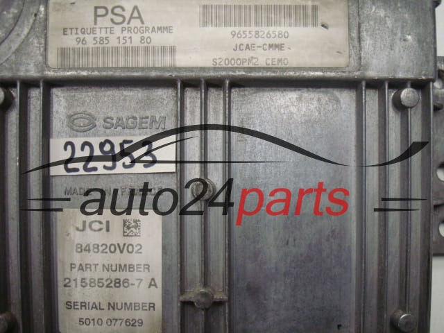 KOMPUTER STEROWNIK SILNIKA CITROEN 21585286-7A, 215852867A, 9658515180, 9655826380
