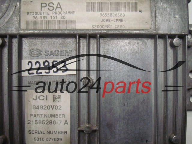 KOMPUTER STEROWNIK SILNIKA CITROEN 21585286-7A, 215852867A, 9658515180, 9655826380